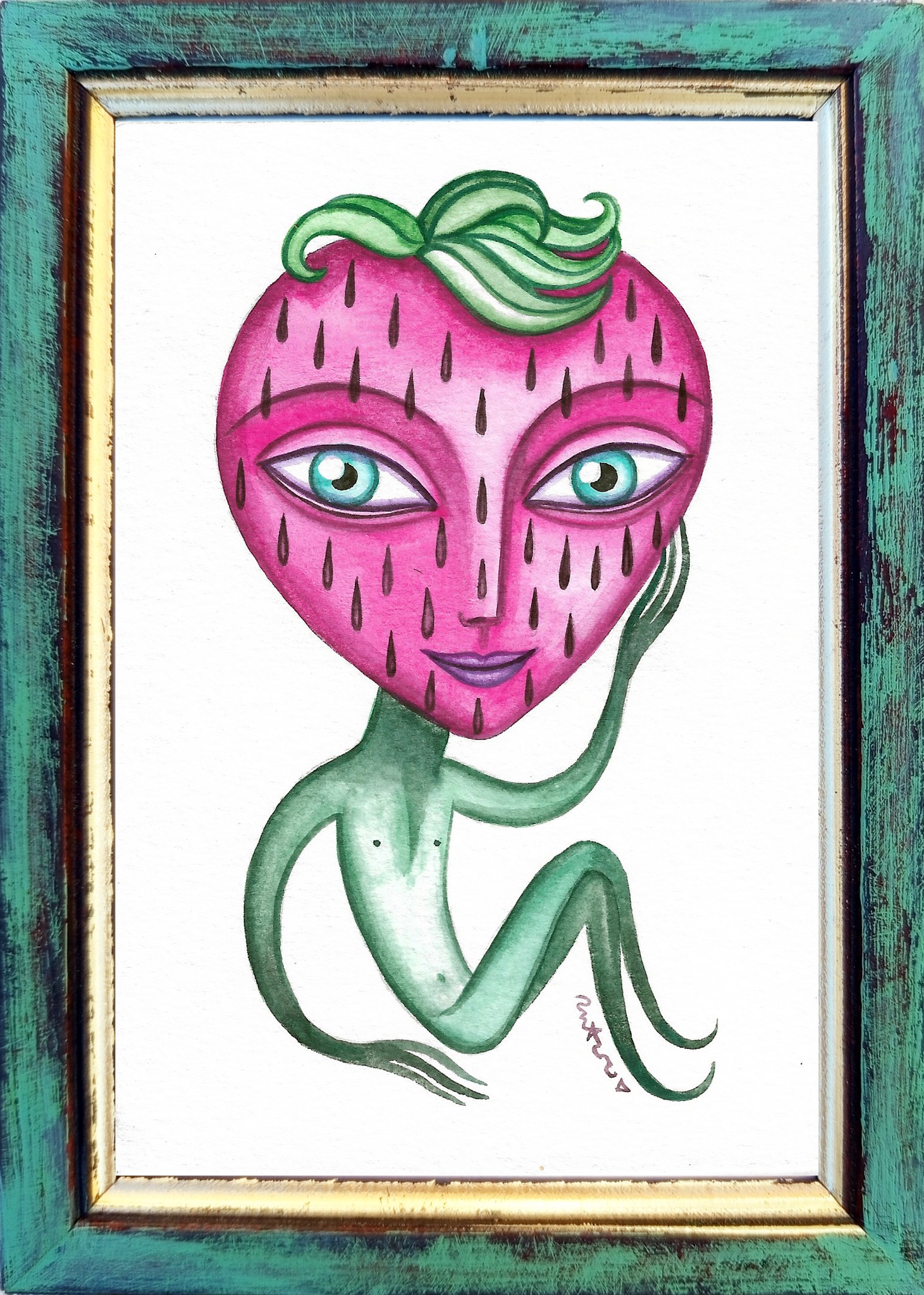 BARRY BERRY. DISPONIBLE.Acuarela sobre papel.17 x 12cm. 40€